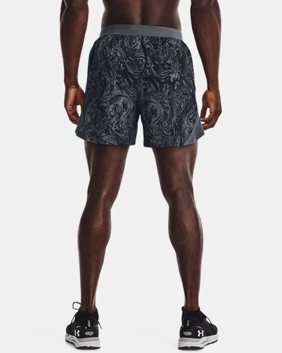 Men's UA Launch SW 5'' Printed Shorts, Gray, pdpMainDesktop image number 1